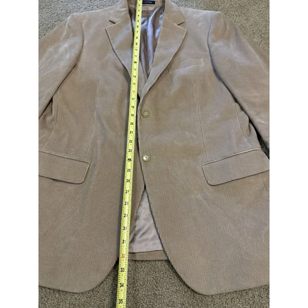 LANDS END Corduroy Jacket Mens 44R Tan Blazer Sport Coat Classic Business Wear